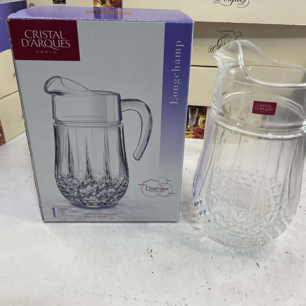 Vintage Longchamp Cristal d' Arques Lead Crystal water Pitcher France